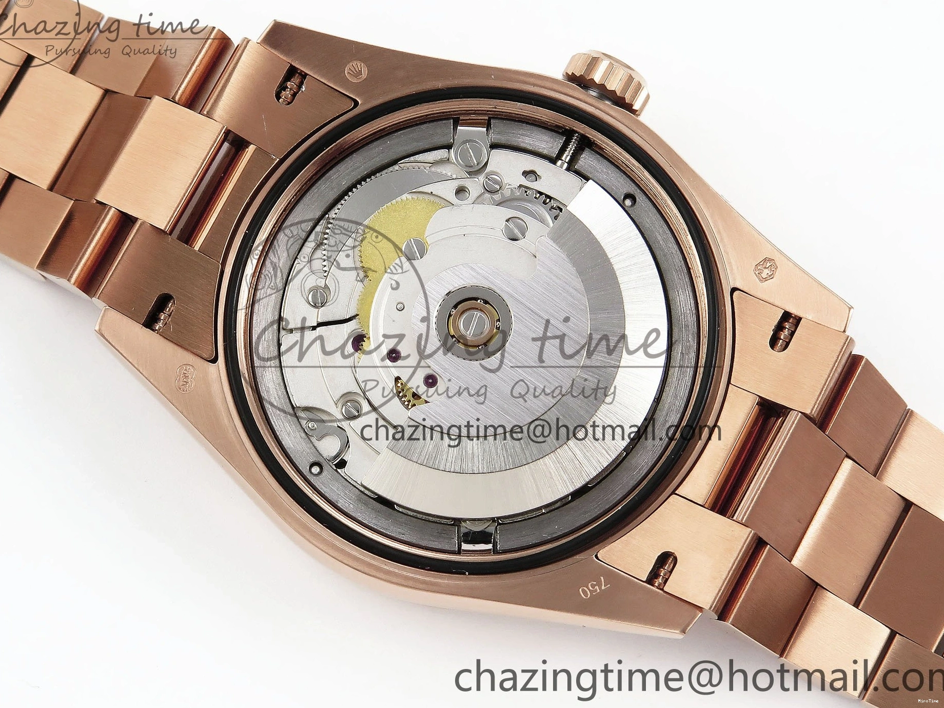 MiroTime 0209 OdorResistant Day Date 36 RG TWSF Best Edition White Diamonds Dial on RG Bracelet A 1610